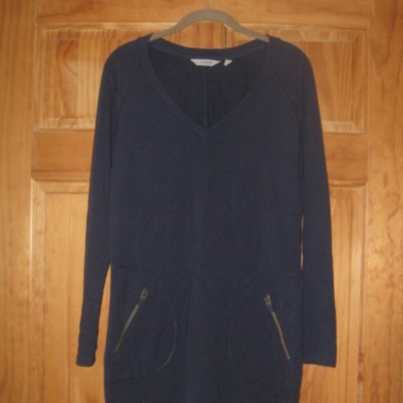 Athleta Blue Long Sleeve Dress with Two Side Zip Pockets - Picture 1 of 4